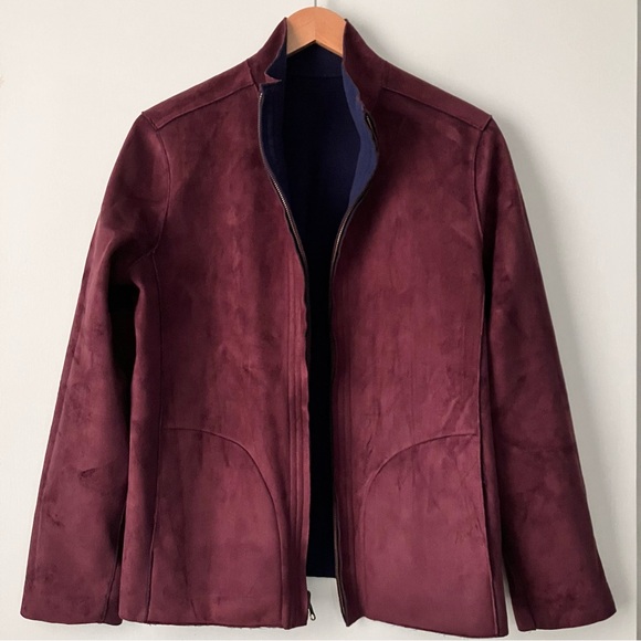 Faux Suede Zip Front Jacket Reversible Large L or Extra Large XL - Picture 5 of 9